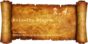 Kolovits Alvina névjegykártya